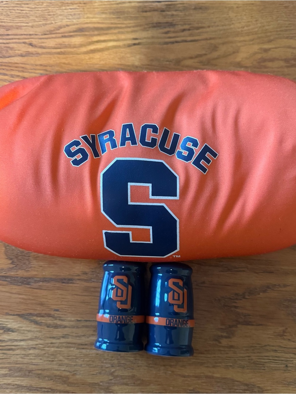 Vintage Syracuse University Items Neck Pillow, Salt & Pepper Shakers S.U. Orange